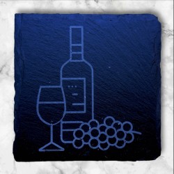 4 Getränke-Untersetzer aus Schiefer viereckig